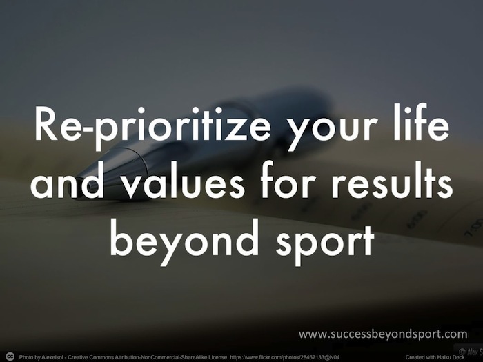Setting new priorities beyond sport